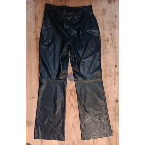 IMAN Global Chic Womens M Textured Faux Leather Bootcut Pant Black Zip NWOT - Picture 8 of 10